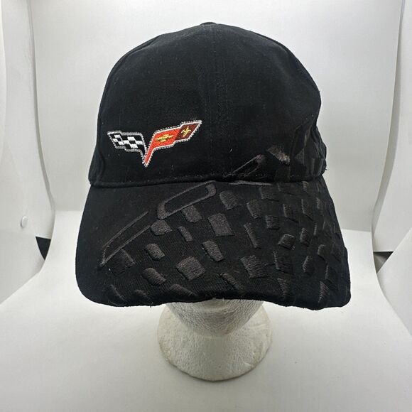 Rare GM Chevrolet Corvette C6 Offical Embroidered Black Hat Strap Back